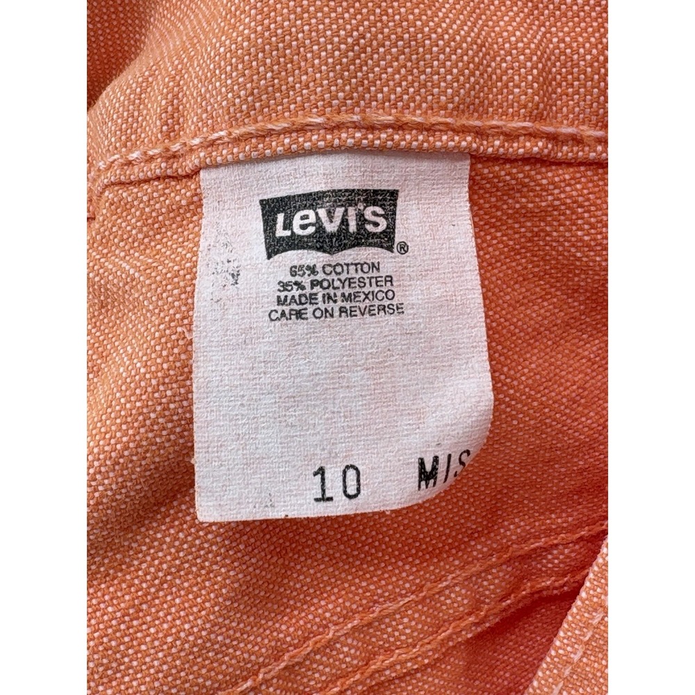 VTG '01 Levis 577 Capri Jeans Women's 10 Coral Orange Wide Leg Retro Beachy Y2K - Picture 6 of 12